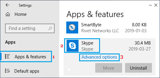Open Skype Advanced Options
