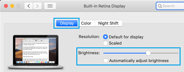Adjust Brightness on Mac