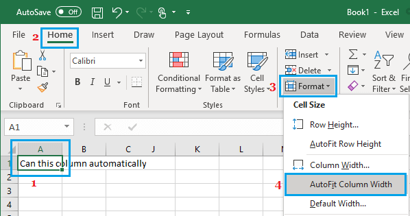 AutoFit Column Width in Excel