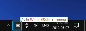 Battery Time Remaining on Windows Laptop
