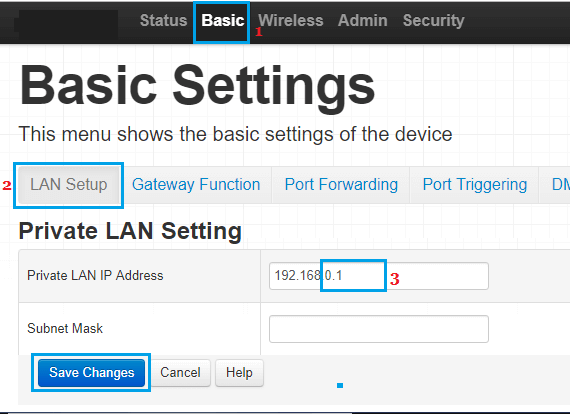 Change Router IP Address