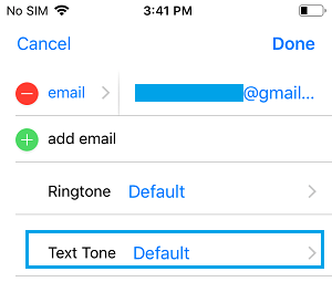 Change Text Tone Option on iPhone