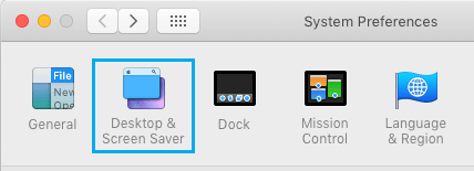 Desktop & Screen Saver Settings Option on Mac