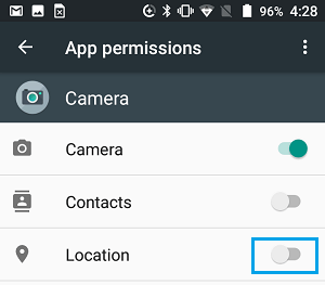 Disable Location Data for Android Camera App