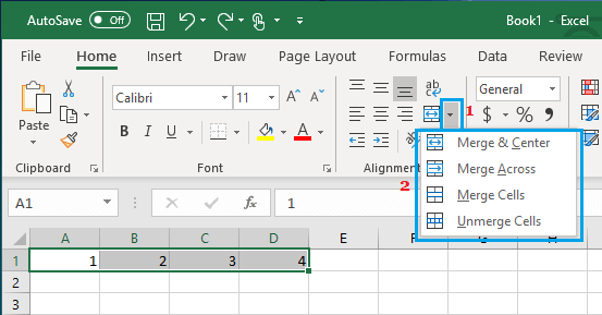 Merge Cell Options in Excel