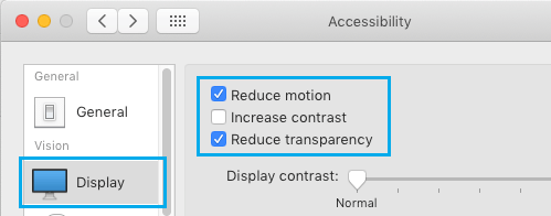 Reduce Motion and Transparency On Mac