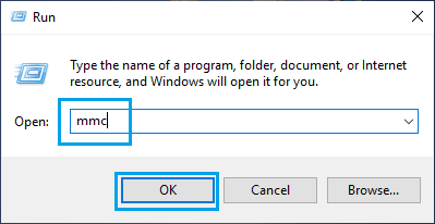 Open Microsoft Management Console Using Run Command 