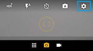 Camera App Settings Icon on Android Phone