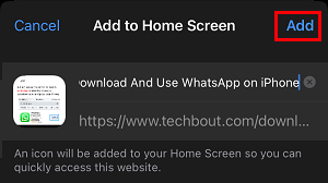 Add Website to Home Screen on iPhone