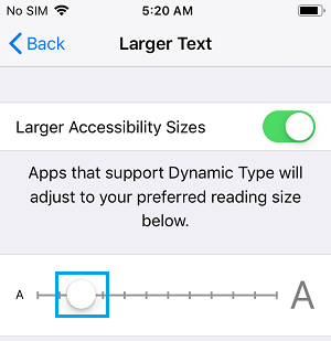 Enable Larger Text Size on iPhone