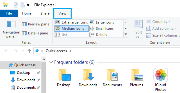 Change File Explorer Folder Icon Size