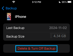 Delete iPhone Backup