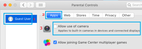 Disable Camera on Mac Using Parental Controls