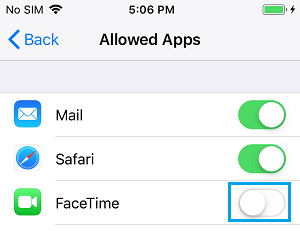 Disable FaceTime on iPhone Using Screen Time