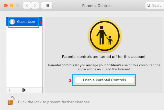 Enable Parental Controls on Mac
