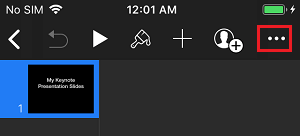 Keynote 3-dots menu icon on iPhone
