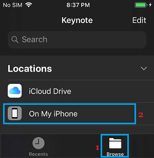 Browse Keynote File on iPhone
