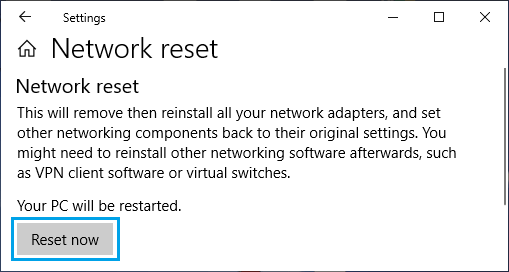 Reset Network on Windows PC