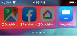 Abra la aplicación Keynote en iPhone