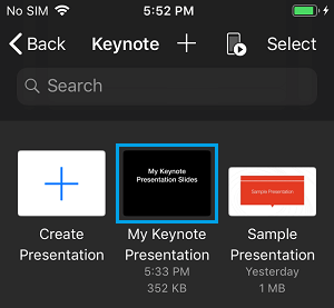 Open Keynote Presentation File on iPhone 