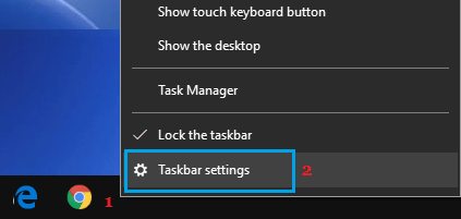 Open Taskbar Settings on Windows PC