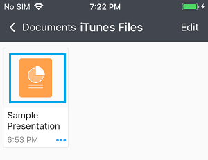 PowerPoint Presentation File in Documents App on iPhone