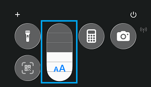 Text Slider on iPhone Control Panel