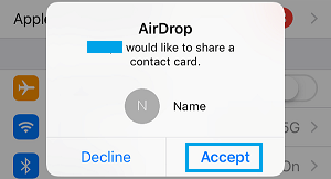 Accept AirDrop on iPhone