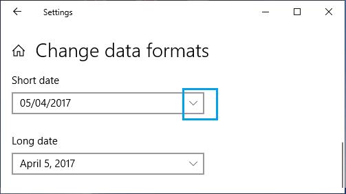how to change default date format in windows 10