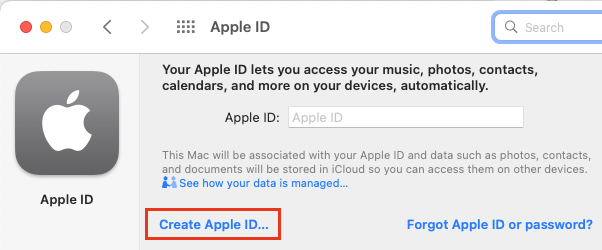 Create Apple ID Link on Mac