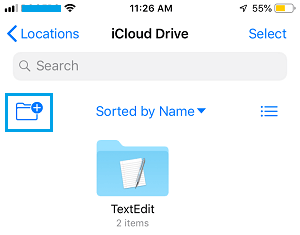 Add Folder Option in iPhone Files App
