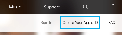 Create Your Apple ID Link on Apple Account Page