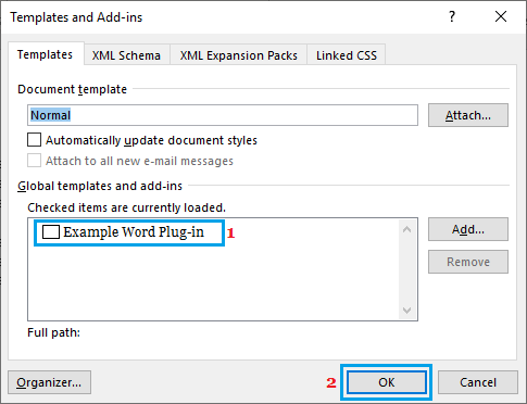 Disable Microsoft Word Add-ins