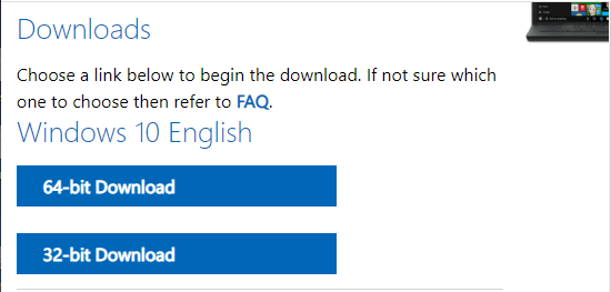 Download 64-Bit or 32-Bit Windows 10 ISO