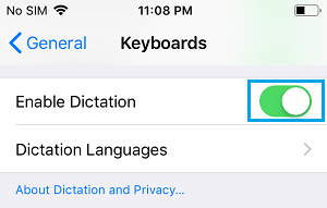 Enable Dictation on iPhone