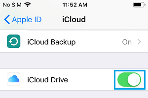 Enable iCloud Drive On iPhone