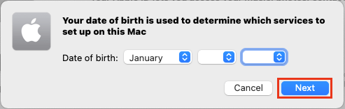 Enter Date of Birth