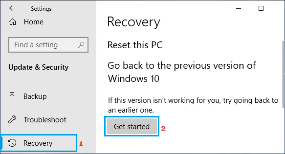 Go Back to Previous Windows Version Option