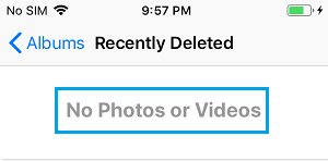 No Photos in Recently Deleted Photos Album on iPhone