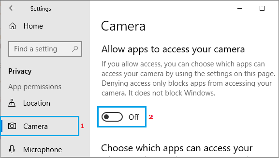 Prevent All Apps From Accessing Camera in Windows