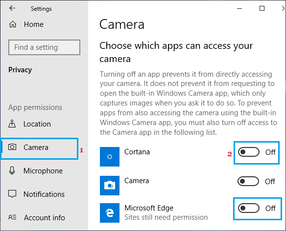 Prevent Specific Apps From Accessing Camera in Windows