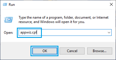 Run appwiz Command in Windows