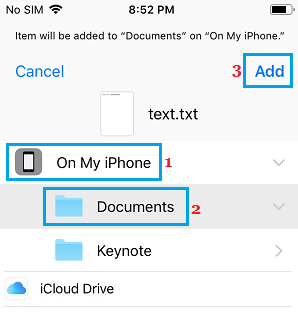 Save Note to Files App on iPhone