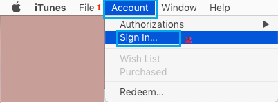 Sign In to iTunes on Mac