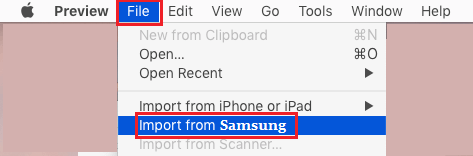 Import Photos From Android to Mac Using Preview App