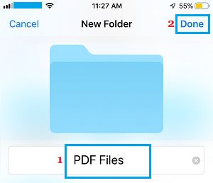 Create and Name New Folder on iPhone Files App