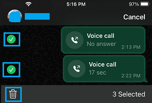 Delete Multiple WhatsApp Messages on iPhone