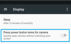 Disable Power Button Camera Shortcut on Android Phone