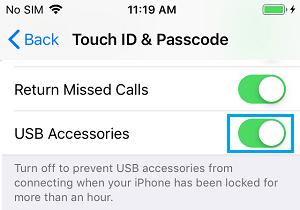 Enable USB Accessories Connection to iPhone