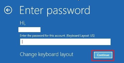Enter Password on Windows Startup Screen
